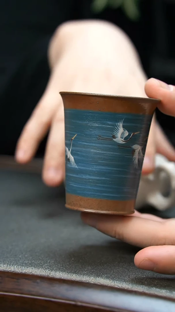 【闪购商品】紫砂茶壶柴烧仙鹤杯