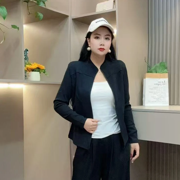 秋季上衣-千 24923秋季新款大码显瘦收腰显瘦纯色百搭休闲上衣