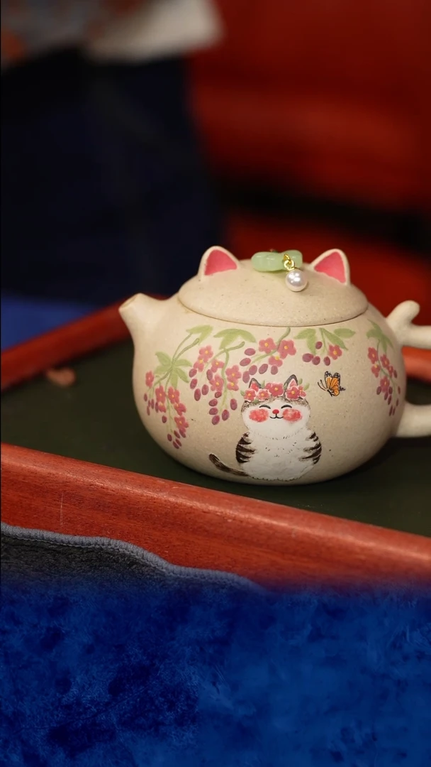 紫砂 宜兴紫砂  TZP  白段 猫