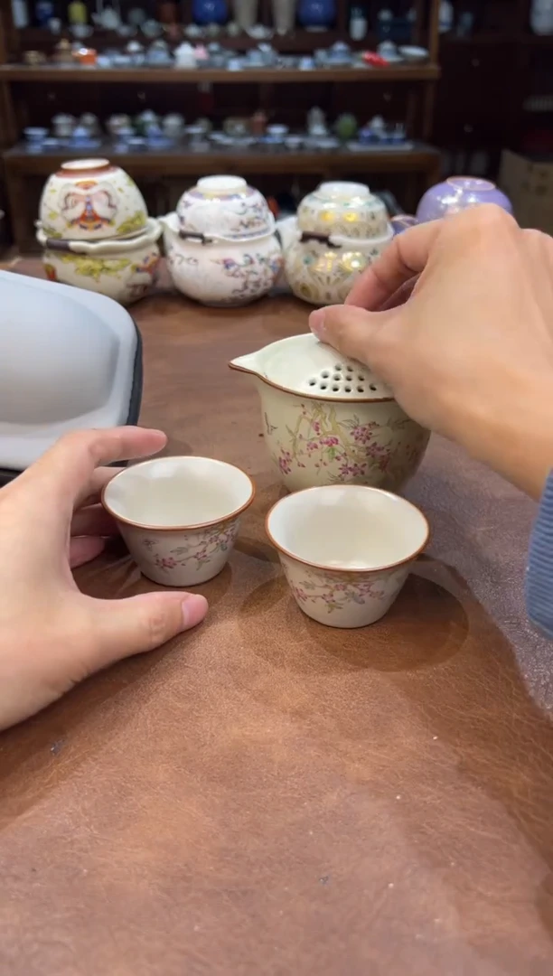 真的很便宜超好看会开片的旅行茶具