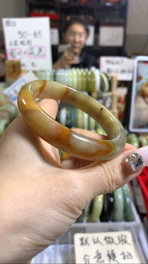 未镶嵌岫玉手镯7 有线 59+