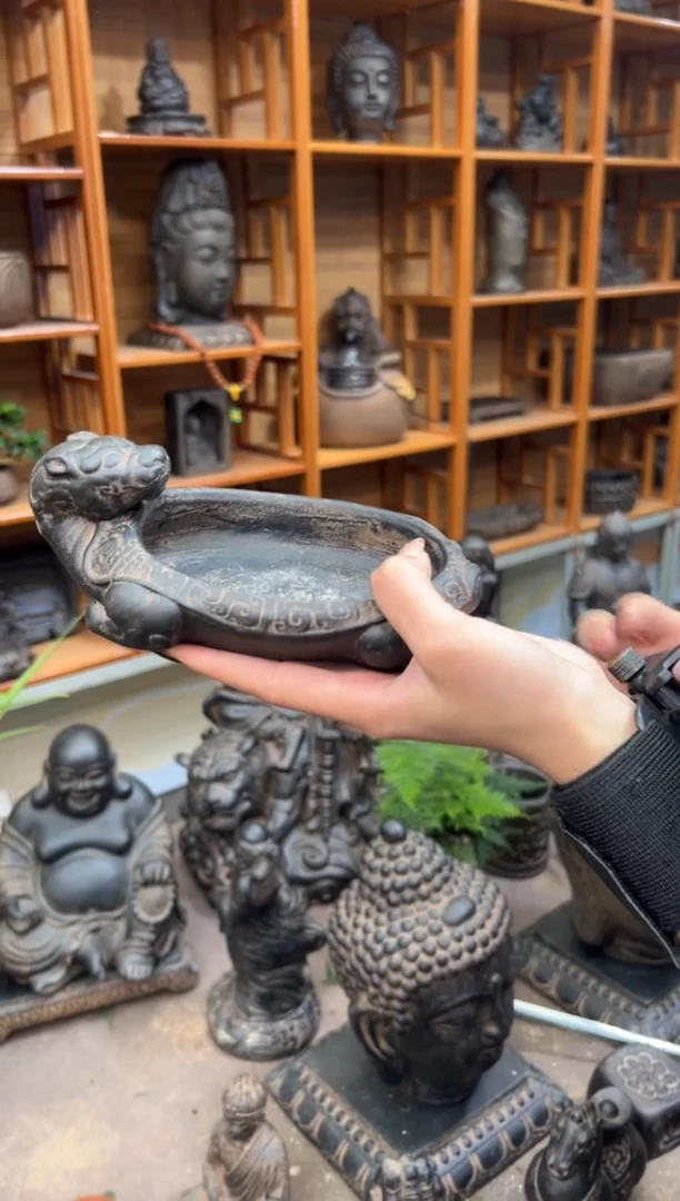 陶土【火山泥】小龙龟盆