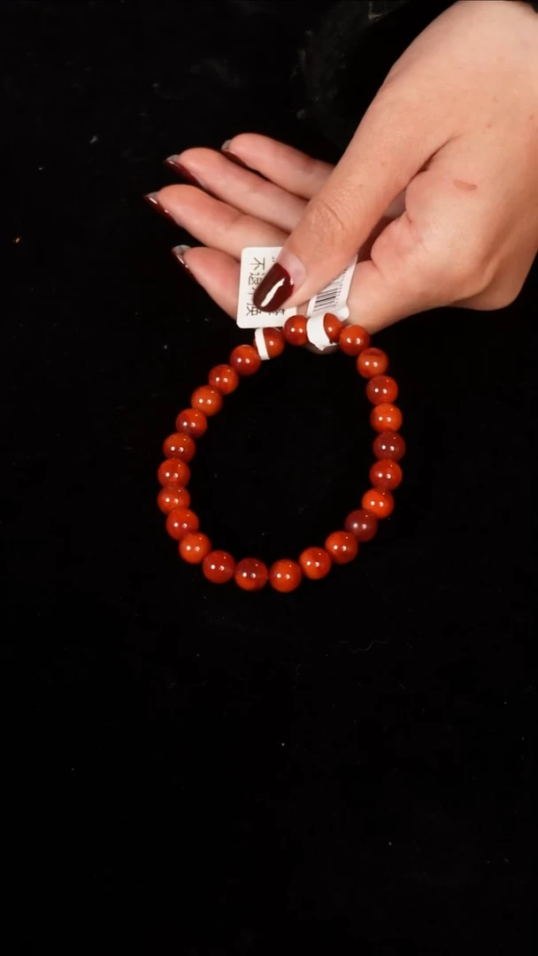 未镶嵌手串南红玛瑙双色圆珠单圈7.5M
