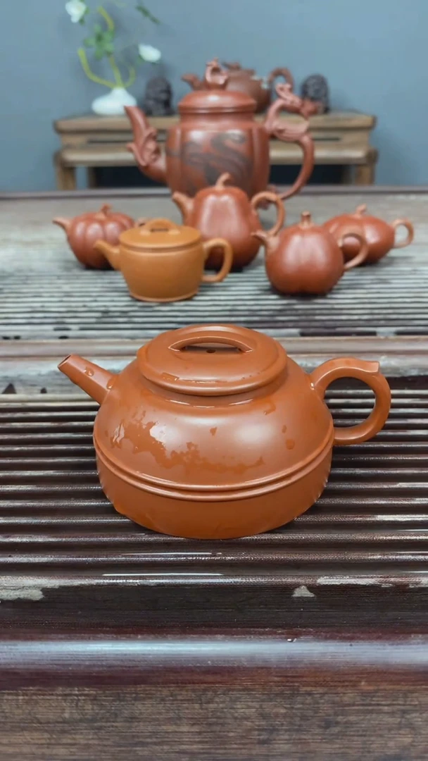 茶壶紫砂红皮龙180