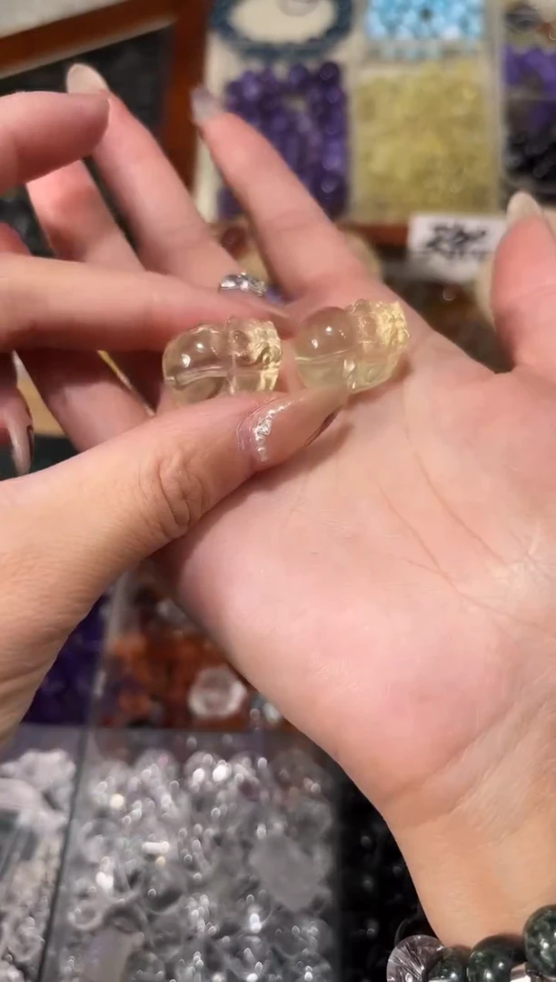 【闪购商品】水晶手串未镶嵌F01黄水晶貔貅一个宽卡15