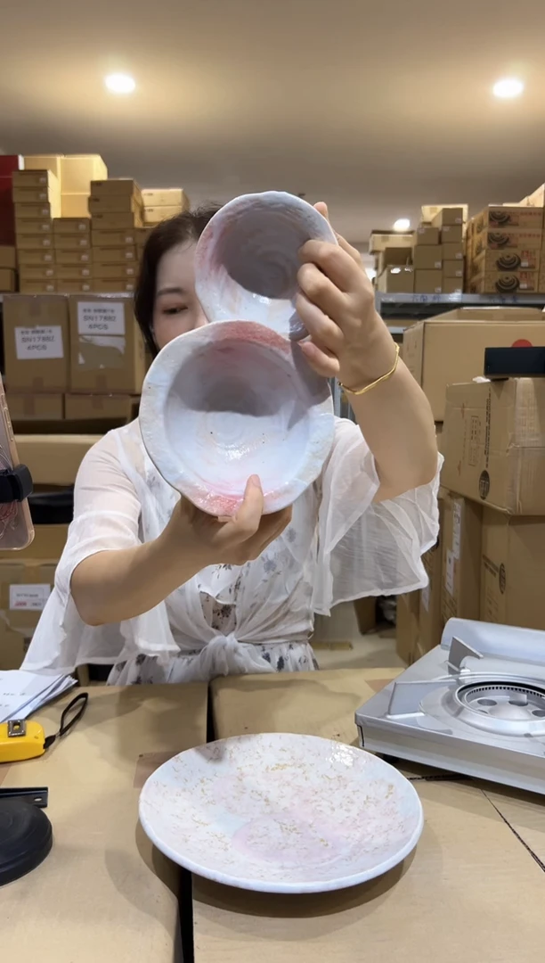 美浓烧粉色輪花小鉢1个輪花5.0鉢1个