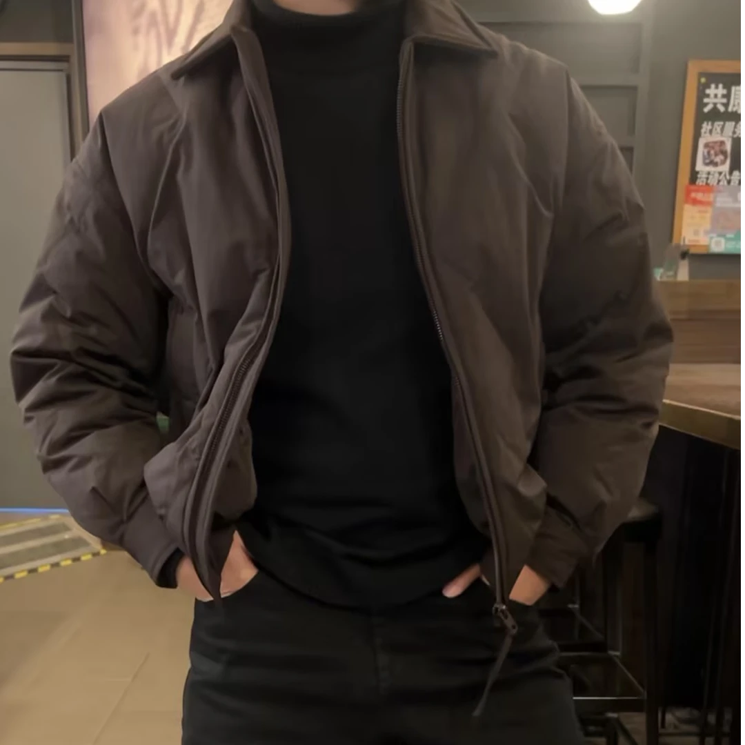 2025新款90白鸭绒巴恩风休闲经典百搭男款翻领羽绒服