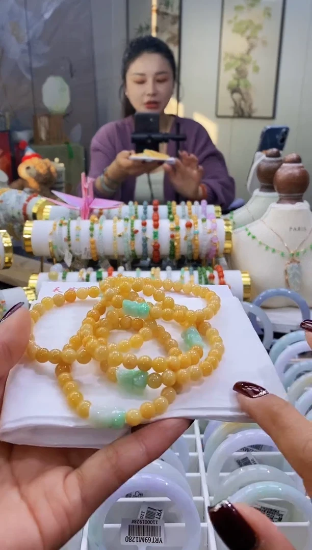 未镶嵌手串翡翠2号黄翡手串/多样性发其一