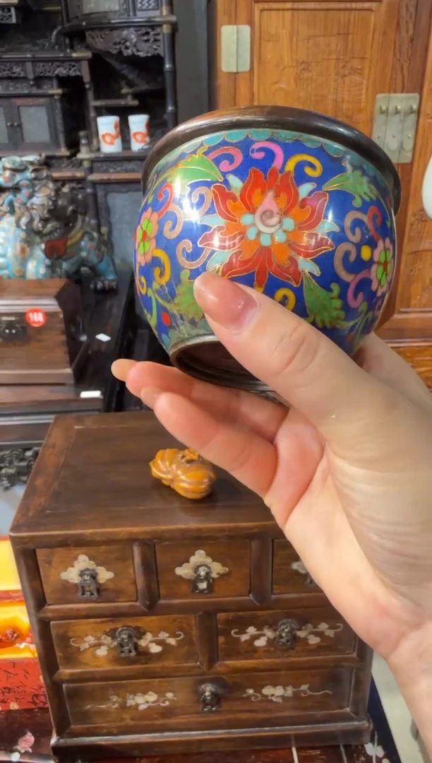 木珐琅彩深蓝小缸168.88888