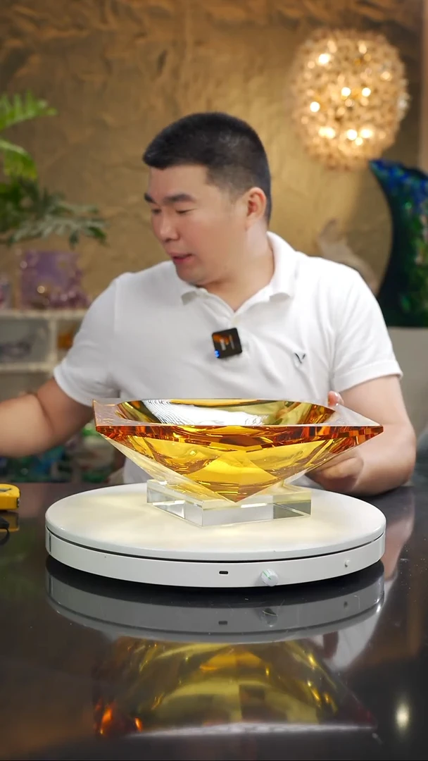 摆件福利琥珀四方切面果碗
