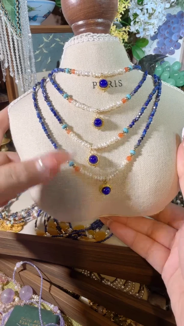 合金青金石项链125