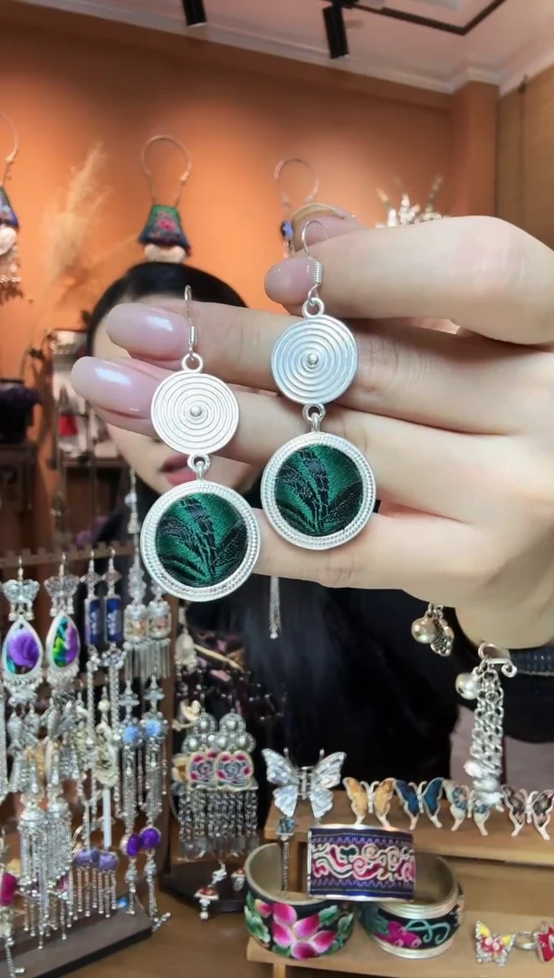 刺绣纯手工民族风耳环