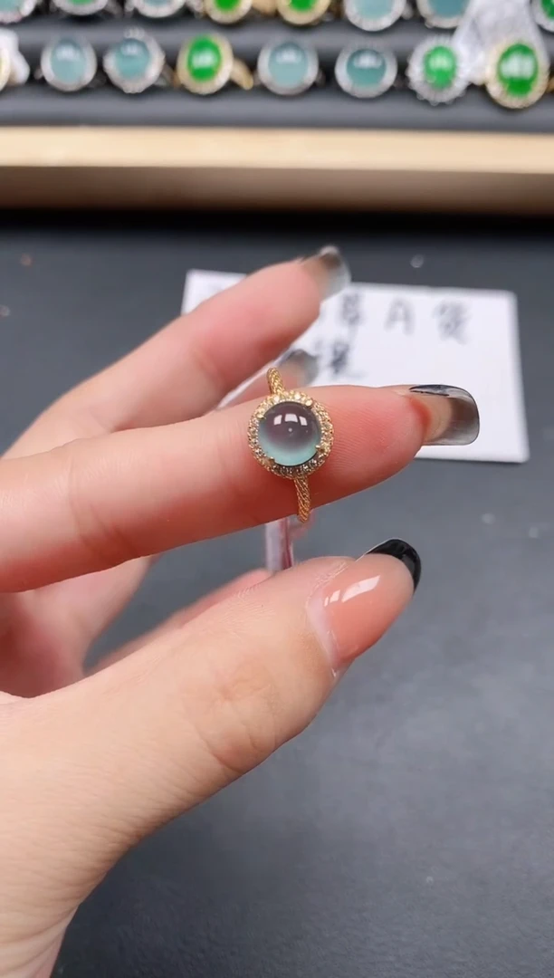翡翠戒指银S925镶嵌11111