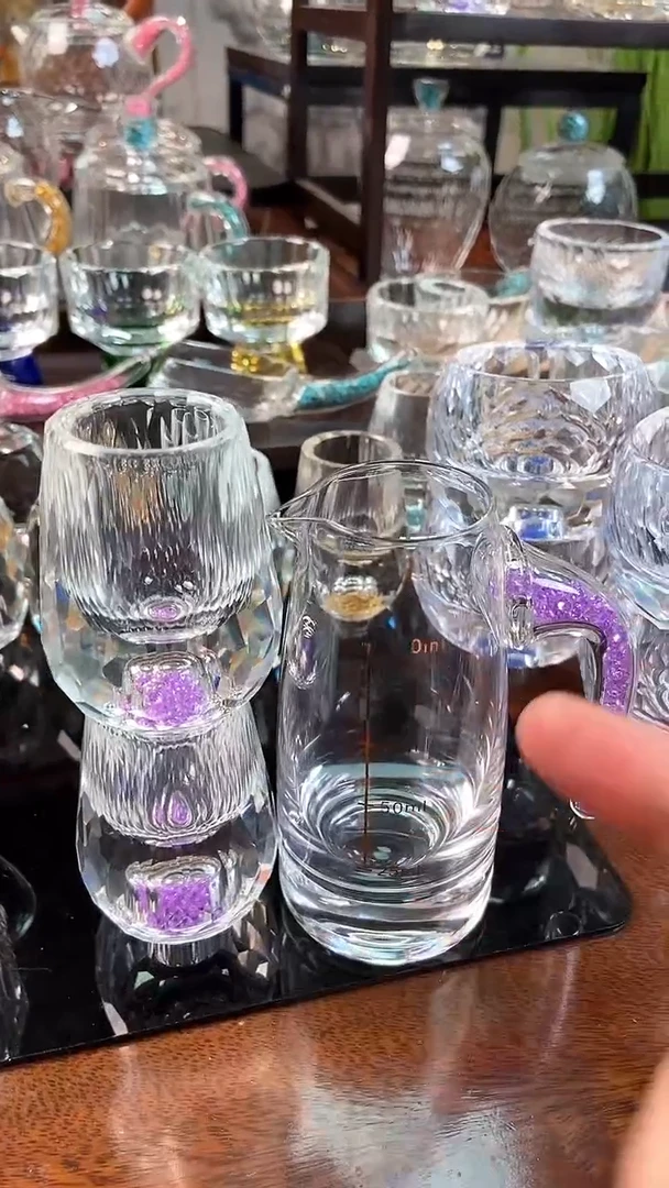 【闪购商品】玺宴新款水晶一壶两水滴杯紫罗兰
