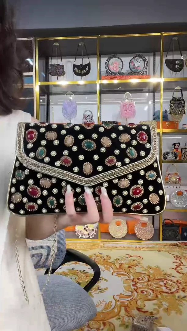 织物珠韵恒泽重工串珠手提包直播间女神专拍