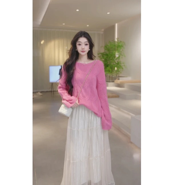 Basic House/百家好早秋新款麻花长袖针织衫 B0824B5C522