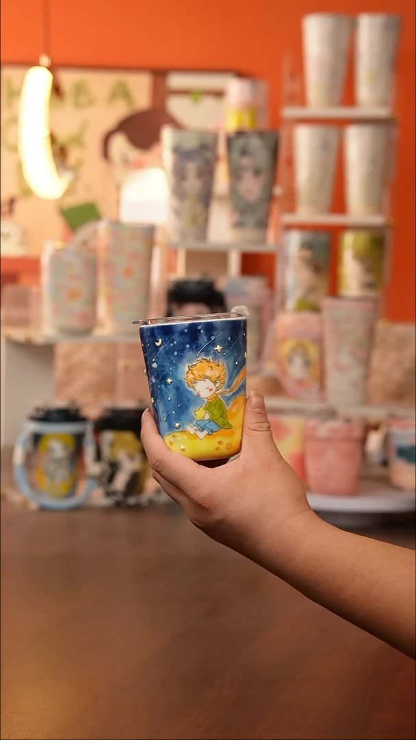 (玉泥）景德镇手工手绘文创陶瓷杯