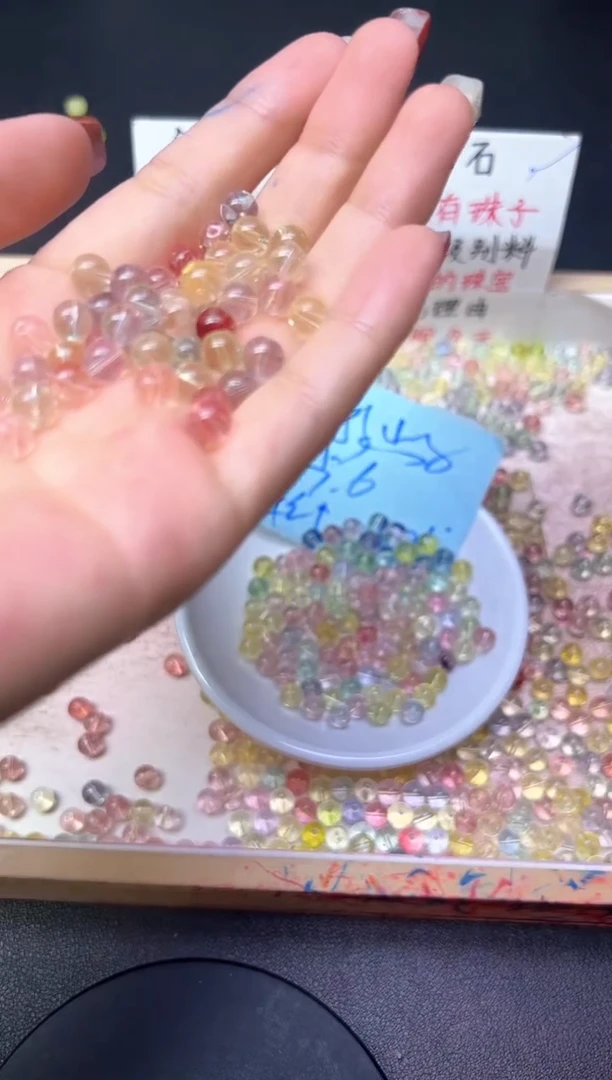 未镶嵌珠宝半成品水晶七彩幽灵835--卡6MM -- 50颗