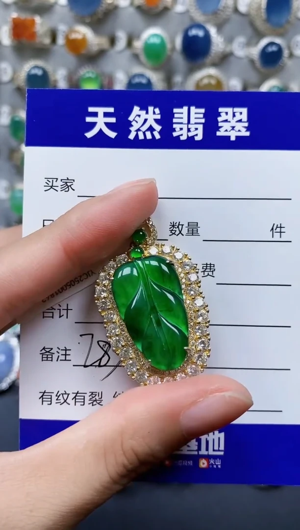 翡翠银S925镶嵌颈饰783