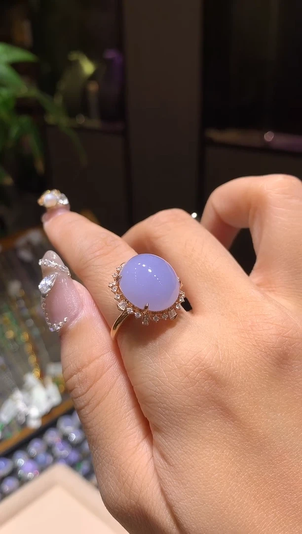 【闪购商品】翡翠吊坠(不含链)18K金镶嵌戒指