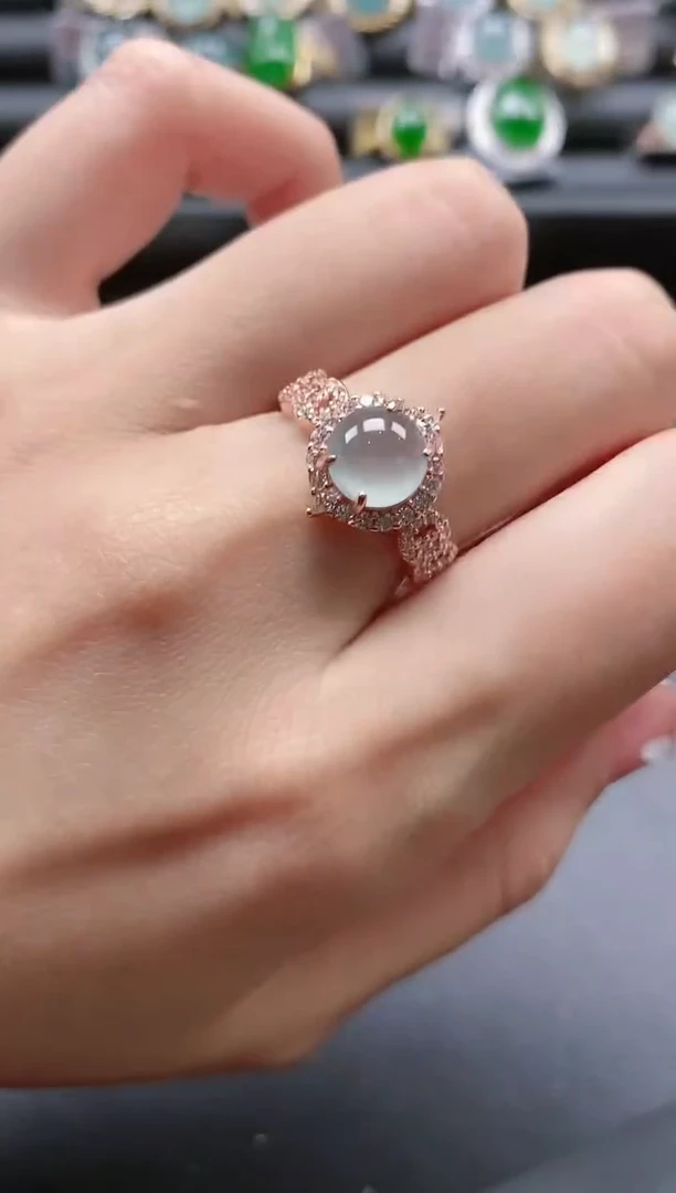 【闪购商品】翡翠戒指银S925镶嵌5151-55