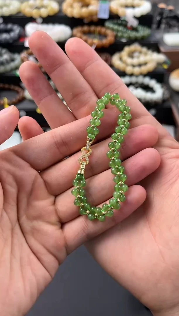 手链未镶嵌和田玉俄碧手链卡4微色差