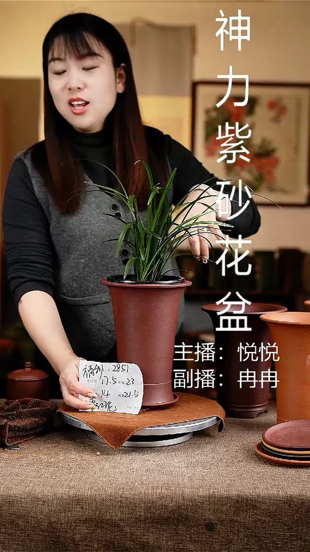 紫砂花盆花卉工艺2851+z