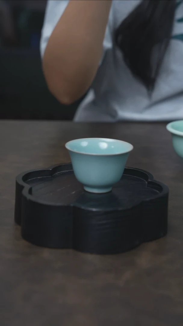 铃铛杯 汝瓷 （拾汝）（天青）