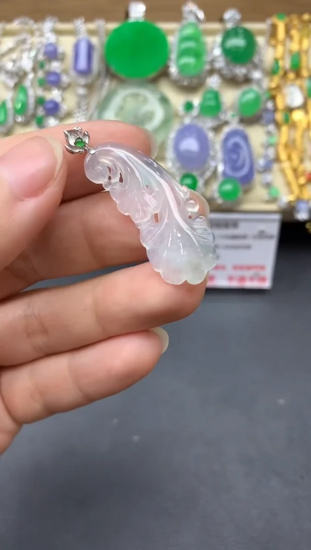 翡翠18K金镶嵌颈饰59-中国好珍宝