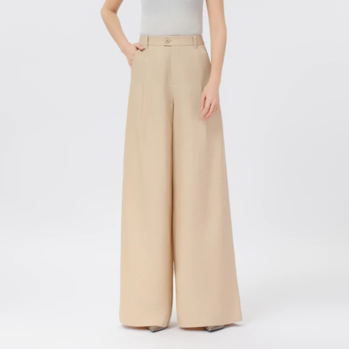 AMASS/阿玛施新款气质百搭垂感时尚宽腿休闲裤女溜达5100600