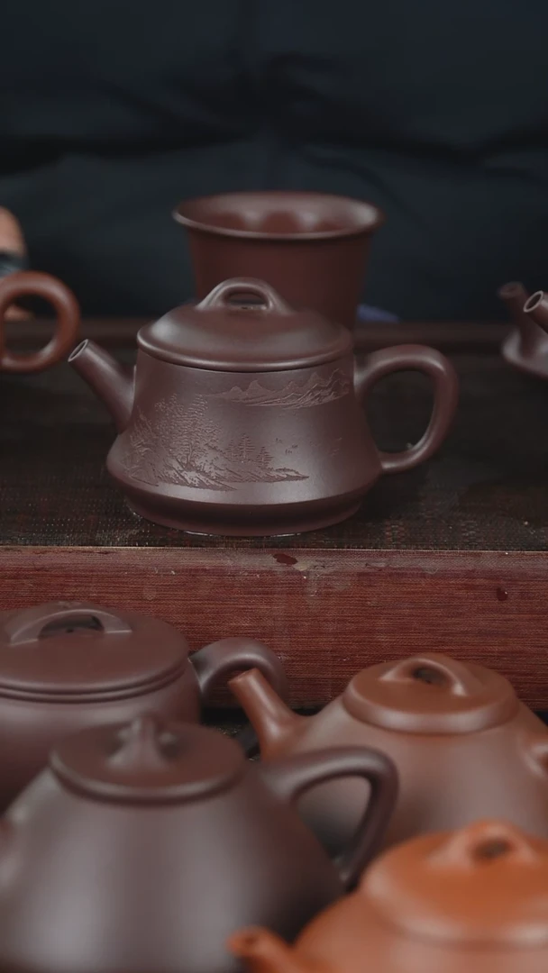 【闪购商品】紫砂茶壶170cc老紫泥柱瓢