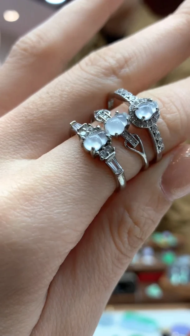 【闪购商品】翡翠戒指银S925镶嵌戒指多样性发货1件