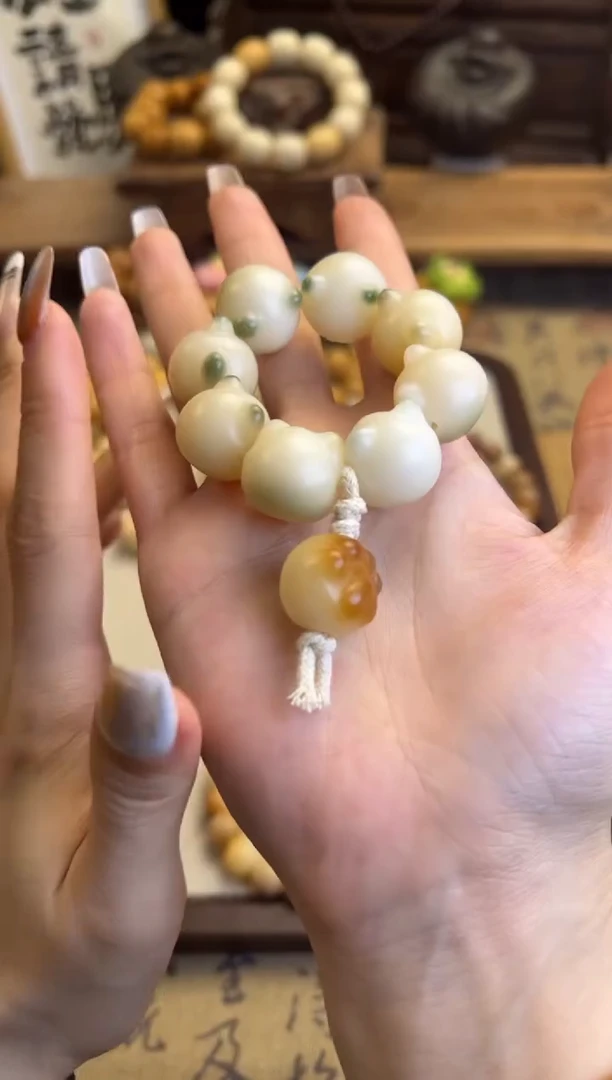 【闪购商品】菩提根/象牙果手串卡19猫猫头手捻微微瑕