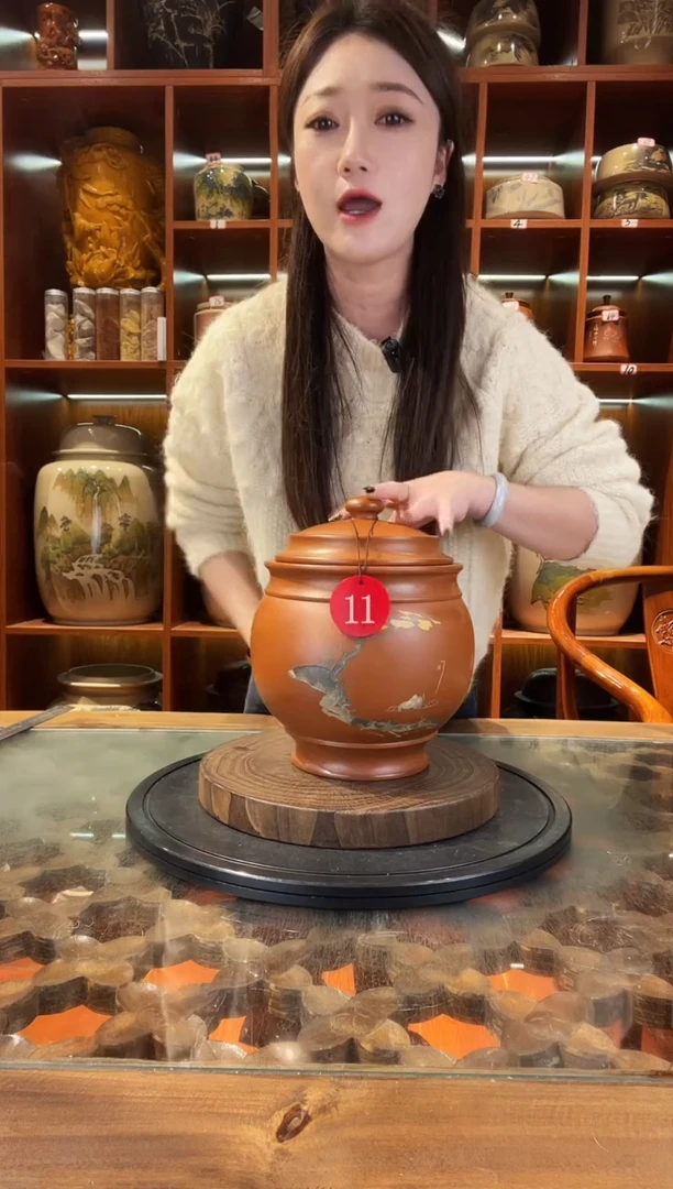 罐云南建水紫陶复烧茶罐@11