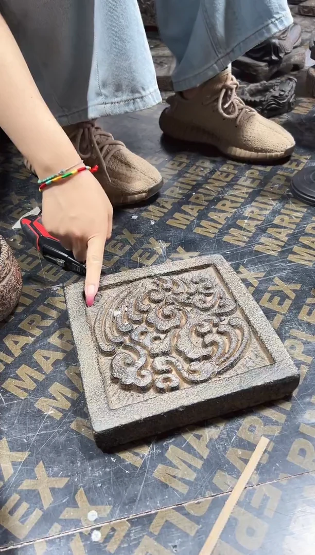 陶土【火山泥】四方祥云大底座