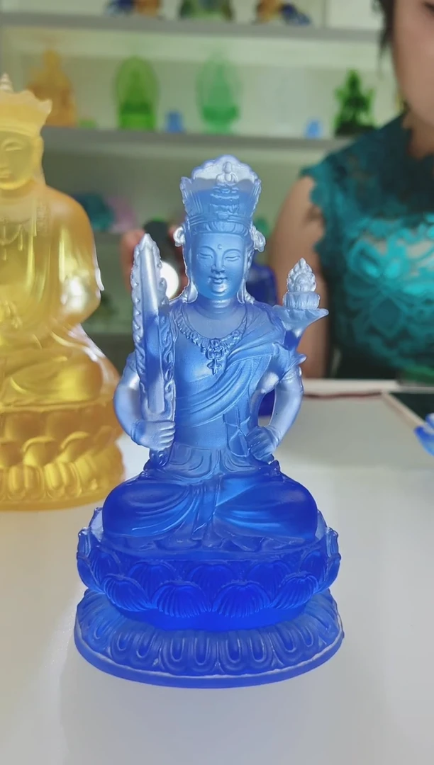 手工艺品琉璃?****.古法琉璃15cm虚空藏