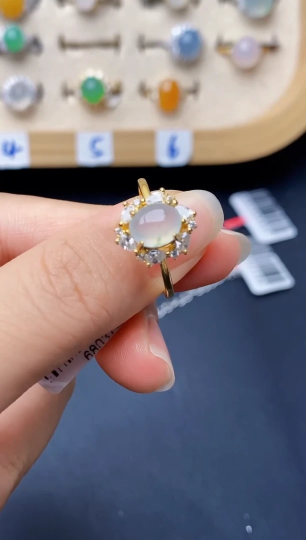 银S925镶嵌戒指翡翠4315