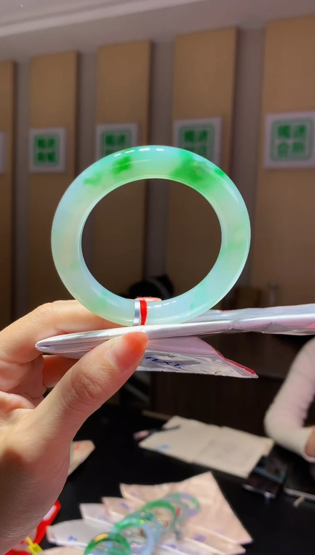 未镶嵌手镯翡翠-Q185 圈口54.3 全款52.8万 定金2万