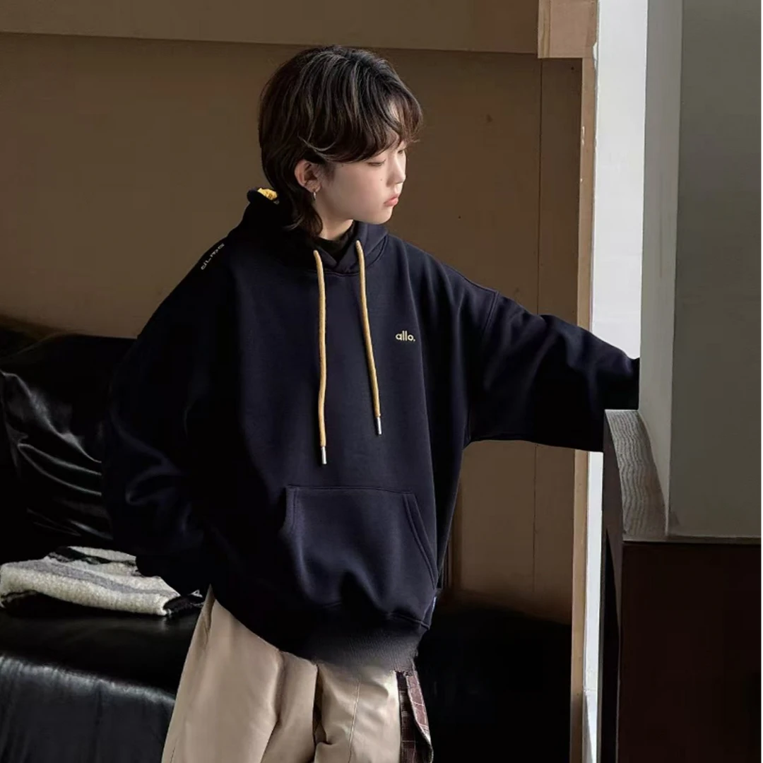 S预售加绒时尚冬季新款男女童中大童宽松童装长袖圆领