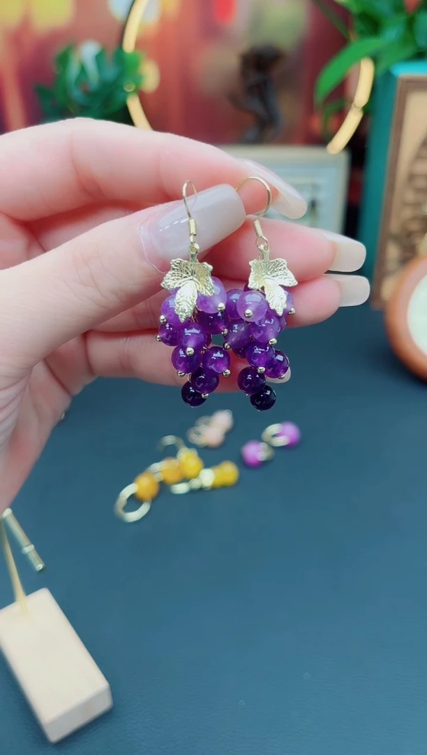 紫晶耳饰银S925镶嵌439