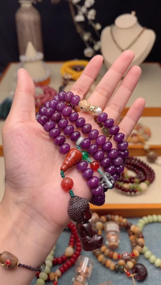 手串白玉菩提渡己圆满 紫菩提108颗