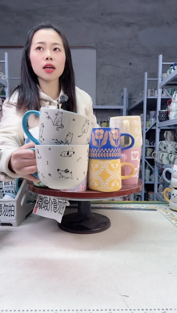 【闪购商品】陶瓷无盖款蓝猫蓝狗早餐碗600ml