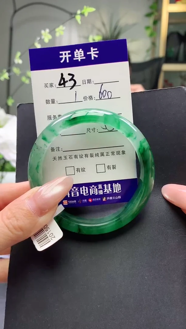 未镶嵌手镯石英质玉  序号43圈口53