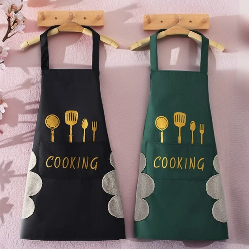 高刀腰叉擦手厨房咖啡厅围裙厨房家用做饭防水防油污渍女时尚围裙