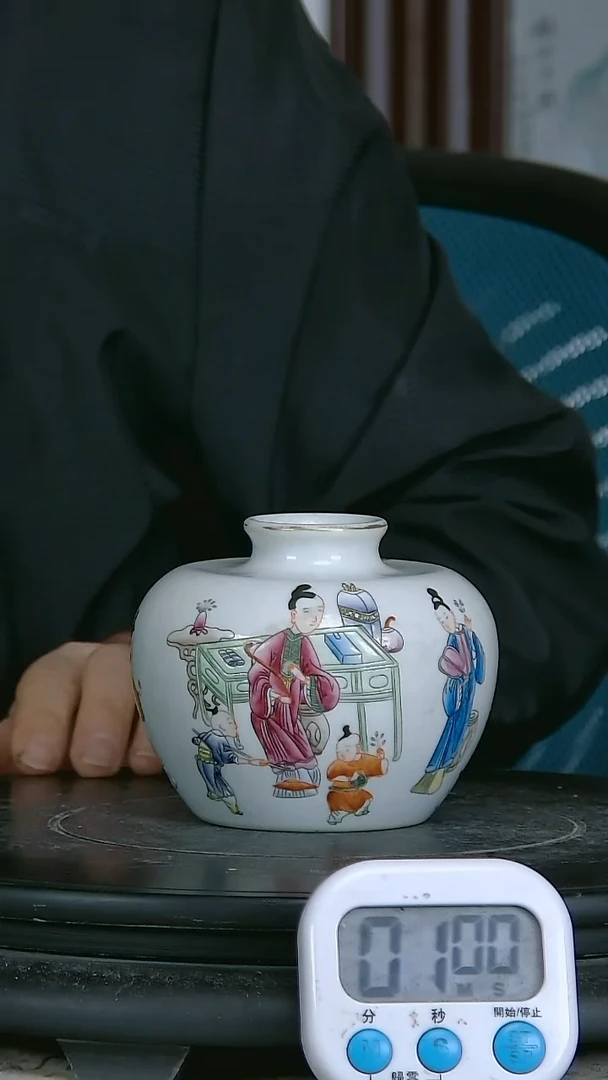 陶粉彩精绘人物图氺于