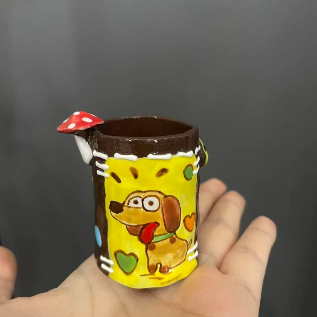 编号149紫砂小黄狗杯杯