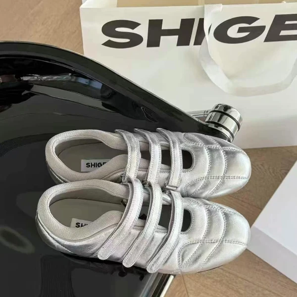 诗歌兰2025夏季新款女鞋欧货真皮魔术贴休闲玛丽珍鞋