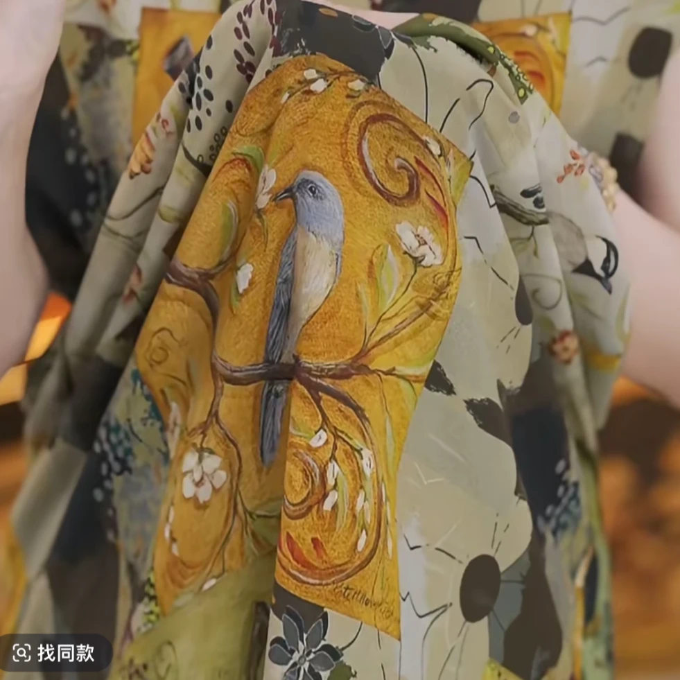 X【送腰封】原版正品2025年新款气质高端显瘦 小鸟枝头连衣裙女