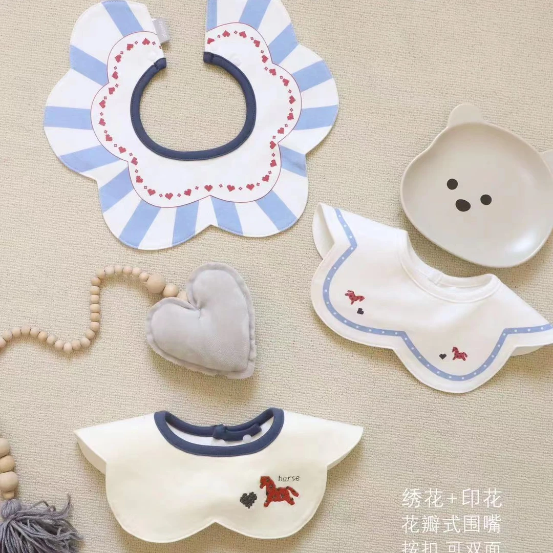 婴儿纯棉防水韩版刺绣口水巾（ 呵儿特）