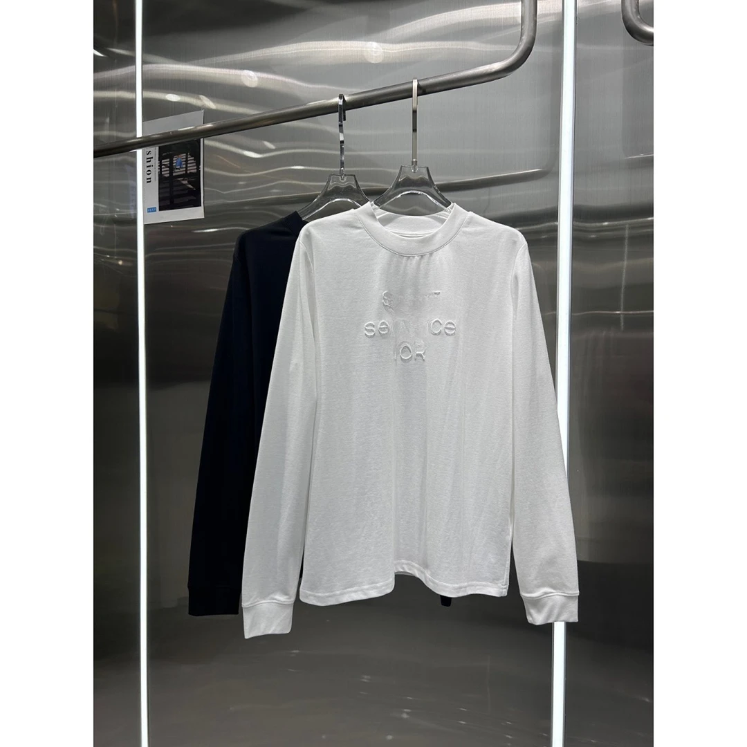 Mozch  重工钉珠字母极简纯色百搭休闲T恤【长64】 M108